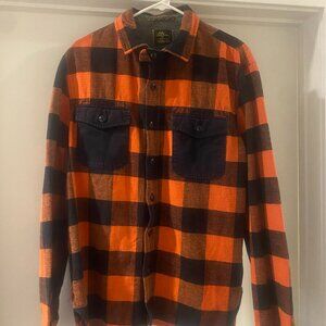 Todd Snyder x L.L. Bean (Collaboration Shirt) - Flannel, Large, Orange/Black